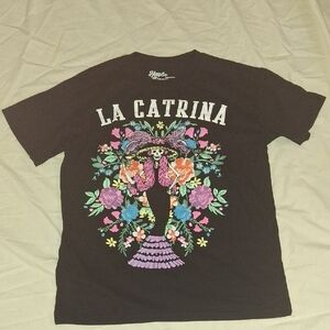 La Catrina Black Graphic Tee by